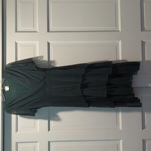 Elegant Green Shimmer Layered Dress By SirenLily - Size Large